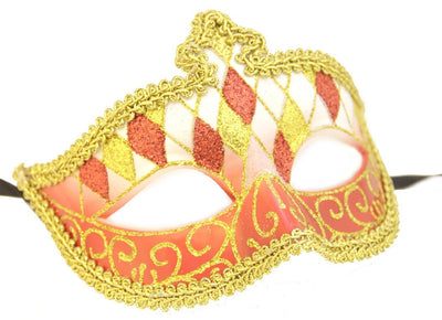 Marcello Eye Mask-Red/Gold