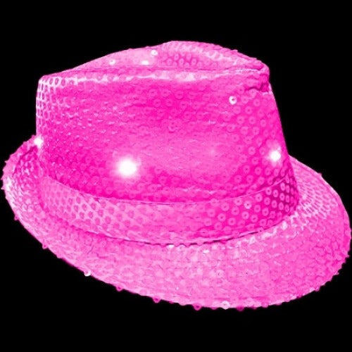 Pink neon light up hat