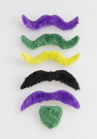 Mardi Gras Mustaches - 6 Piece Set