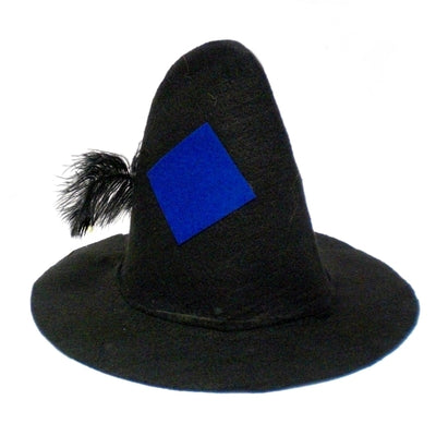 Hillbilly Hat Blue Patch Black