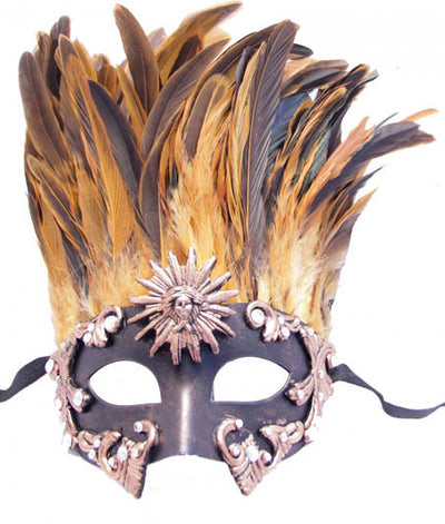 Cassius Mask with Feathers-Bronze