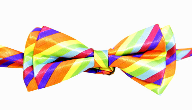 rainbow satin bow tie