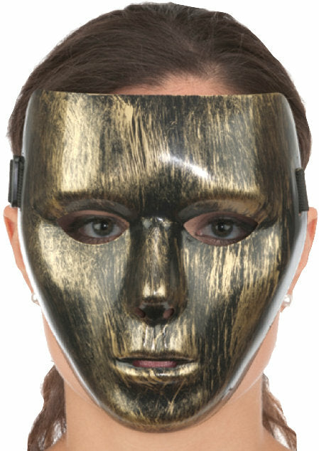 Gold Full Face Plastic Masquerade Mask