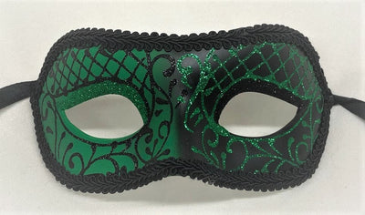 Green Santina Eye Mask with Black Ribbon