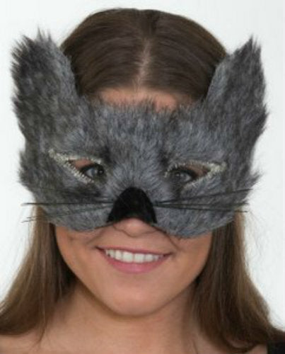 Grey Furry Wolf Mask