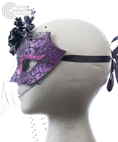 Donna Eye Mask with Veil & Flowers