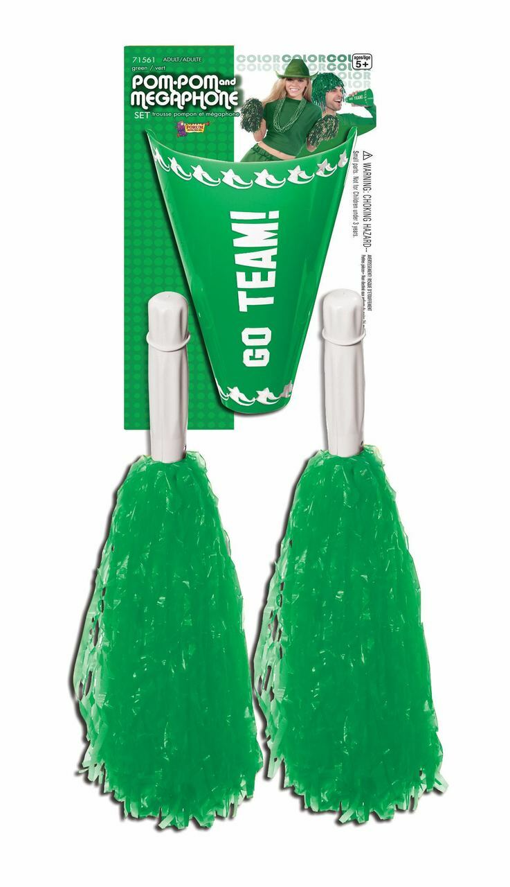 Pom Poms with Megaphone-Green