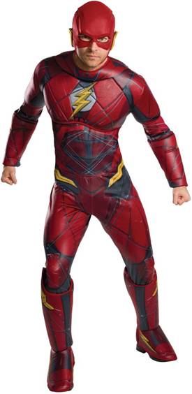 Justice League - The Flash - Adult Costume w/ Muscle Chest