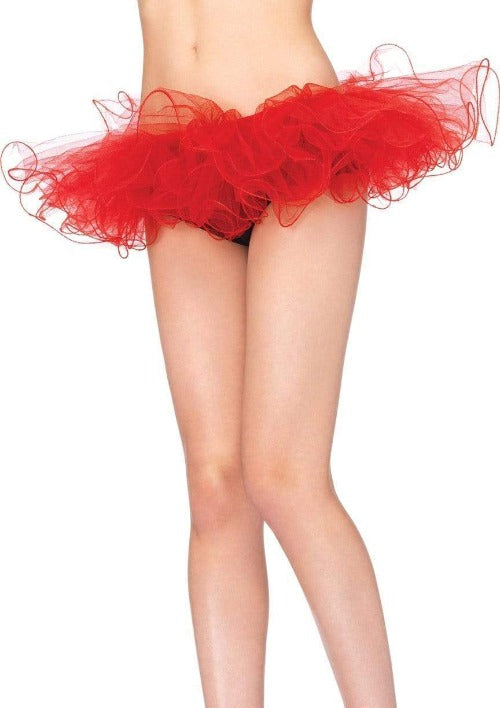 Tulle Tutu with Swirl Edge Finish Red 