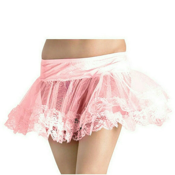 Lace Trimmed Petticoat Pink 