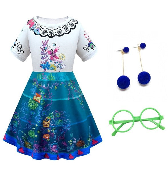 Mirabella Dress with Glasses and Earrings