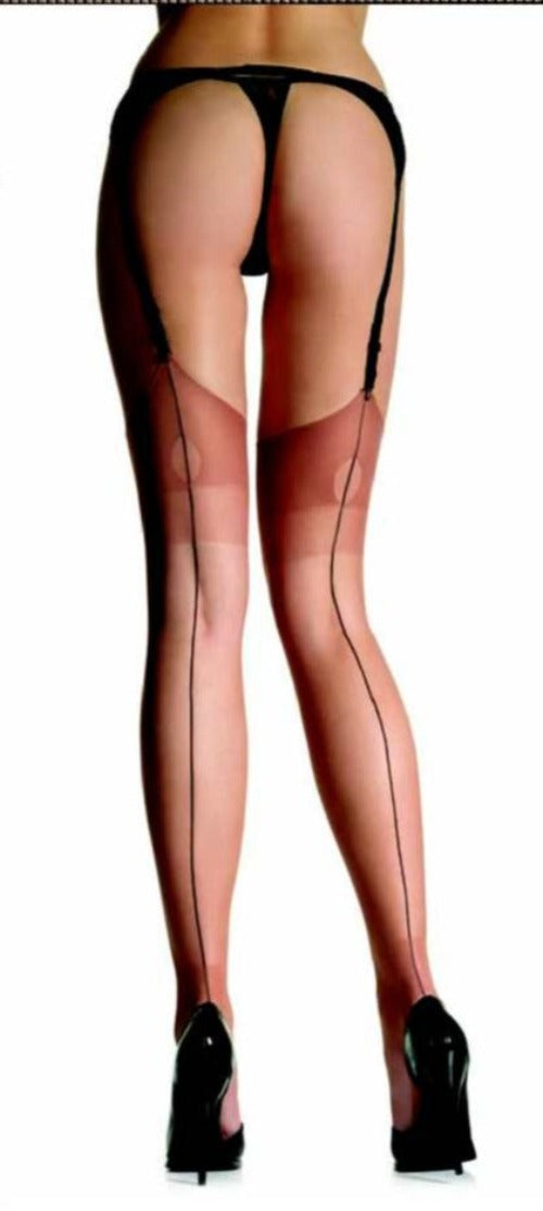 Ultra Sheer Backseam Thigh Highs with Reinforced Toe and Heel - Nude