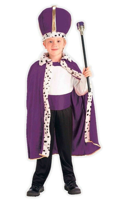 Child King Robe And Crown Set - Purple