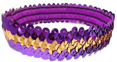 Sequin Flapper Headband - Purple & Gold